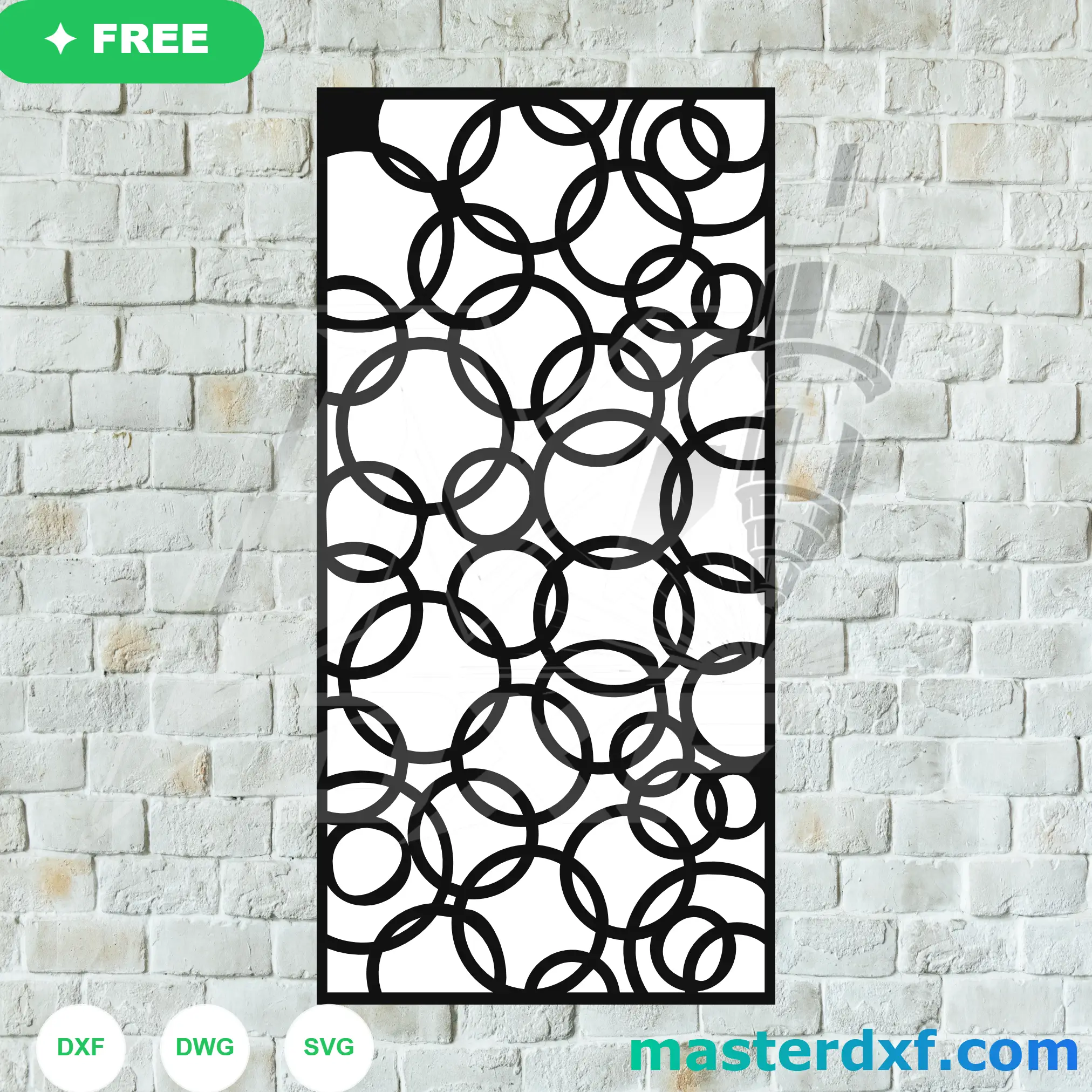 Overlapping Rings DXF Pattern for Playful Bubble Screens DXF File
